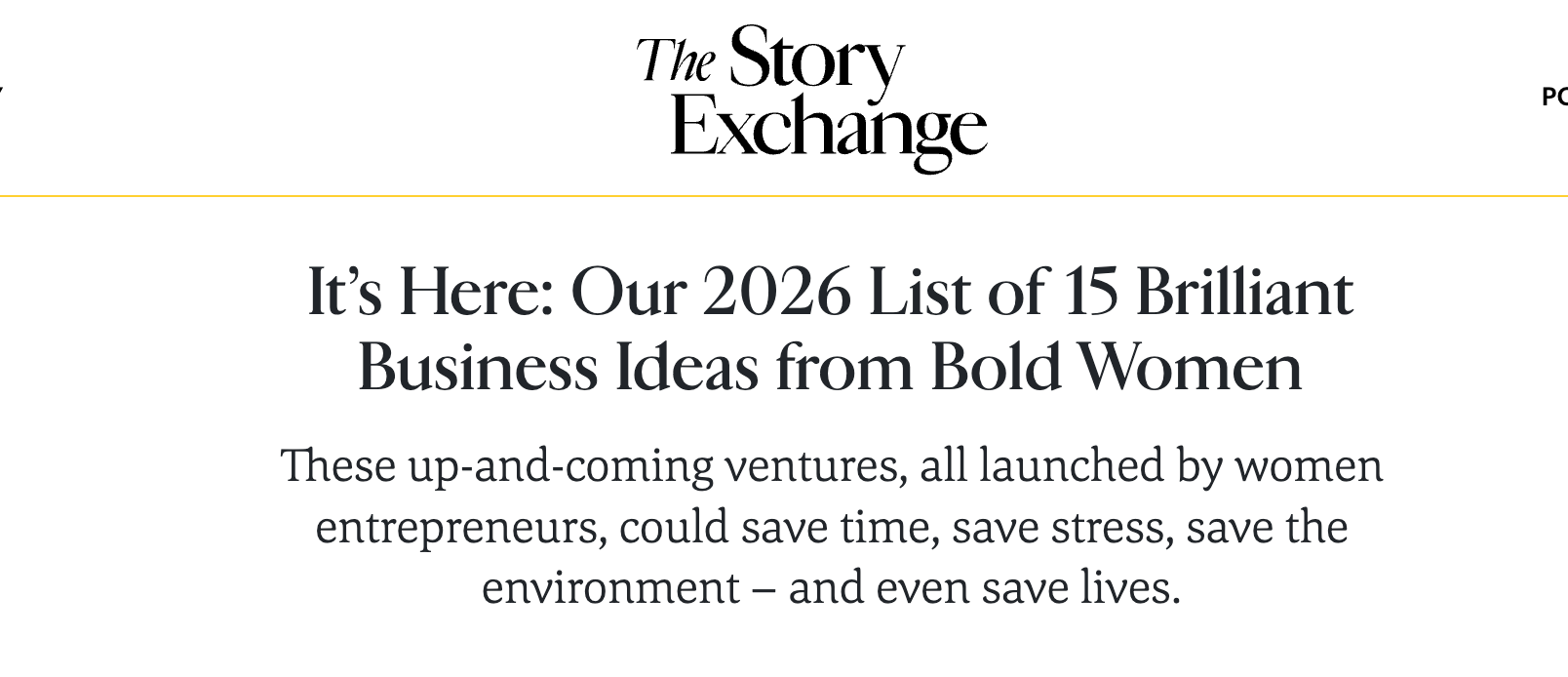 Named Story Exchange 2026 Bold Business Idea