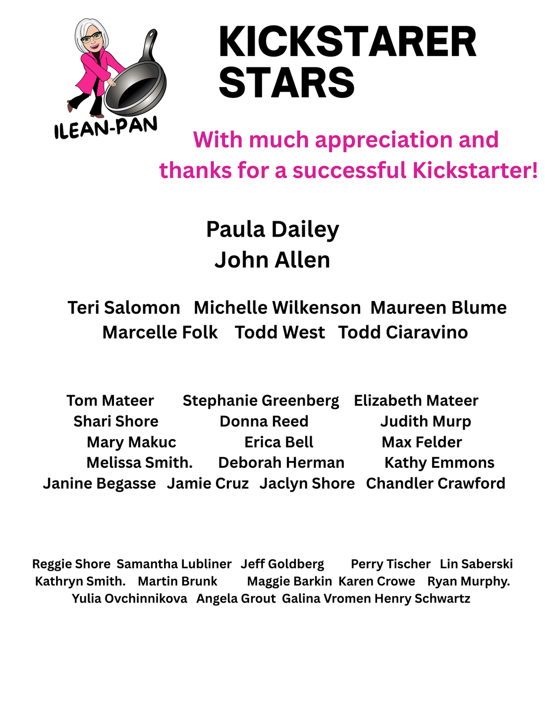 Thanks to Kickstarter Stars!!